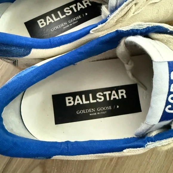 Golden Goose Ball Star Sneakers in White and Blue - Picture 6 of 6